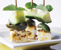 Recette mini brochettes de feta marinée et d'olive pour un apero dinatoire